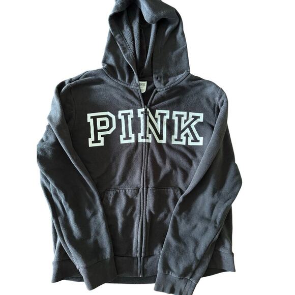 Vintage Pink Victoria’s Secret Black and White Hoodie size large - Picture 1 of 6